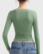 Square Neck Slimming Basic Top