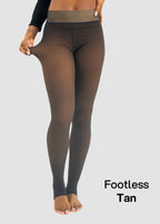 Semi Transparent double seam Fleece Lined Tights