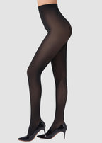 Slimming Semi-Sheer Black Tights
