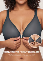 Front Closure Mesh Support Bra