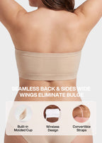 Stay‑Put Wireless Seamless Bandeau Bra