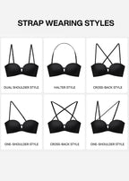 Front Closure No-Slip Supportive Fit Strapless Bra