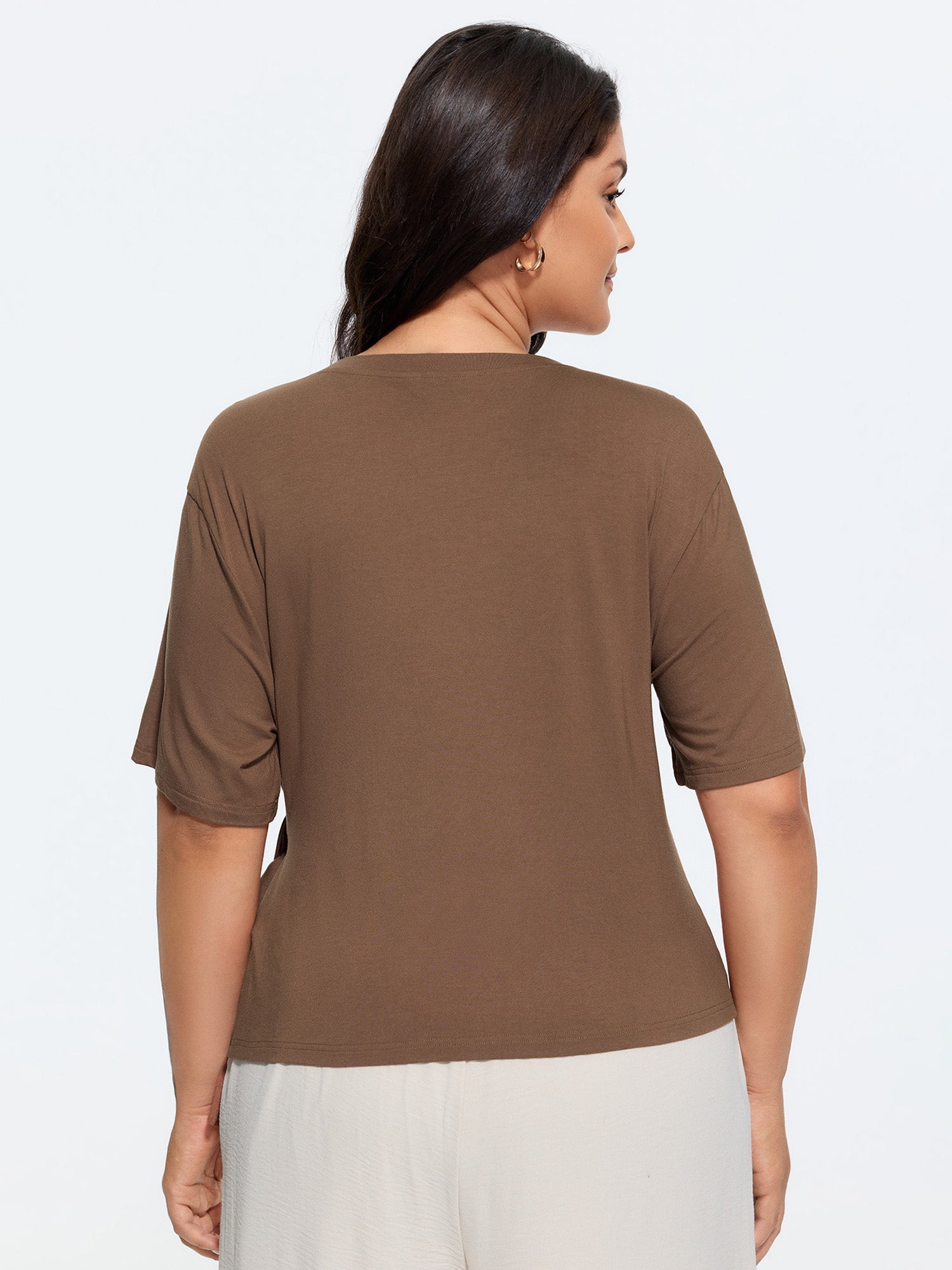 Supersoft Side-Tie Plain T-Shirt