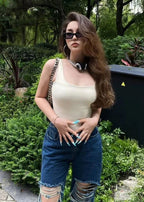 Ribbed Sleeveless Square Neck Tank Top Bodysuit
