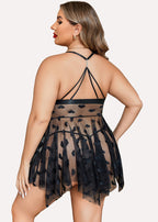 Plus Size Lace Nightdress with Front Slit