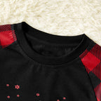 Red and Black Plaid Christmas Pajamas Set With Santa Hat and "Merry Christmas 2025" Text Print