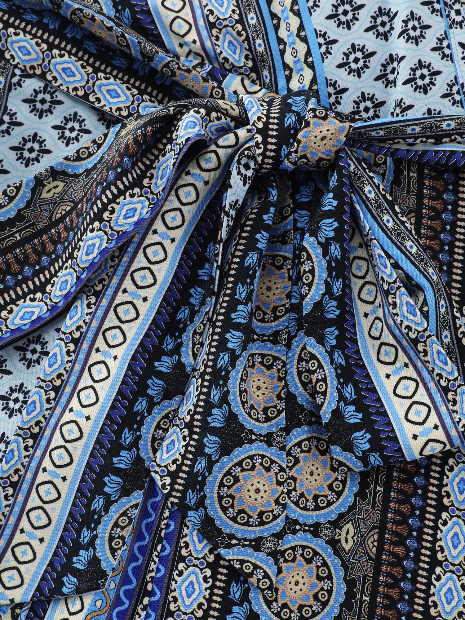 Boho Striped Print Back-Tie Romper