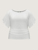 Ruched Adjustable Waist-Tie T-Shirt