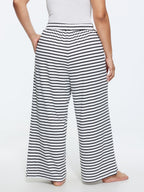 Striped Print Ribbed Pockets Lounge Bottoms
