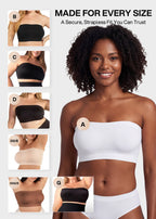 Stay‑Put Wireless Seamless Bandeau Bra