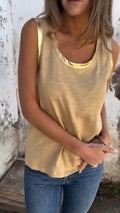 Ladies' Round Neck Spliced Casual Vest
