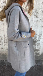 Women Round Neck Hooded Casual Jacket