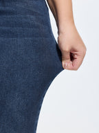 Stretchy Shirred Waist Cropped Jeans