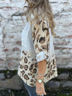 Ladies Lapel Breasted Printed Casual Top