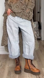 Women Vertical Striped Casual Pants