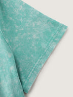 Cotton Stretchy Snowflake Effect Curvy Hem T-Shirt