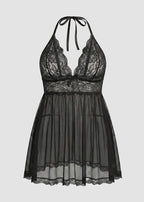 Women’s Plus Size Lace Babydoll – Mesh Chemise Sleepwear