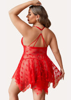 Plus Size Lace Nightdress with Front Slit