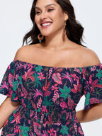 Floral Print Ruffled Off-Shoulder Romper