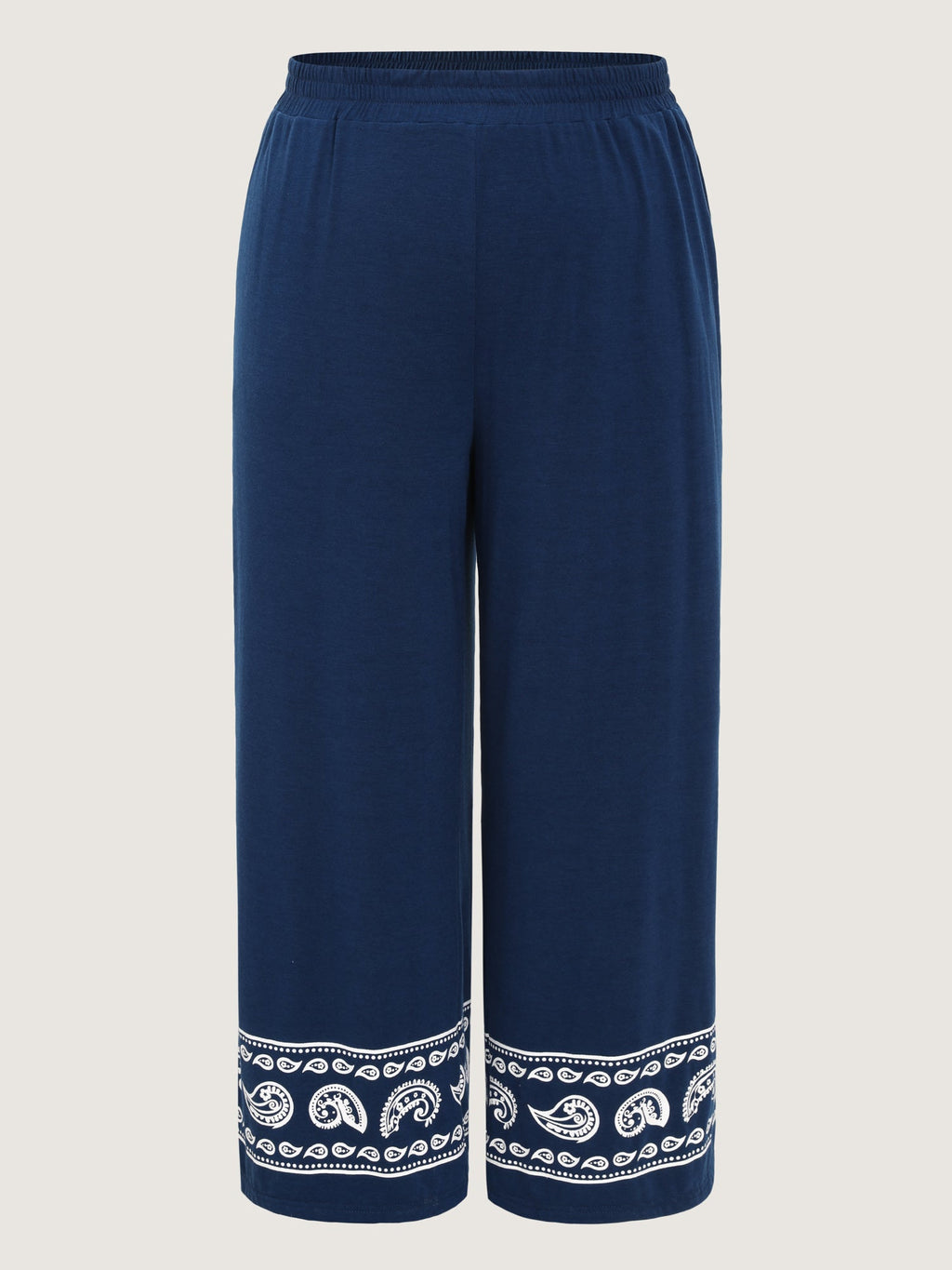 Stretchy Paisley Print Pockets Pants