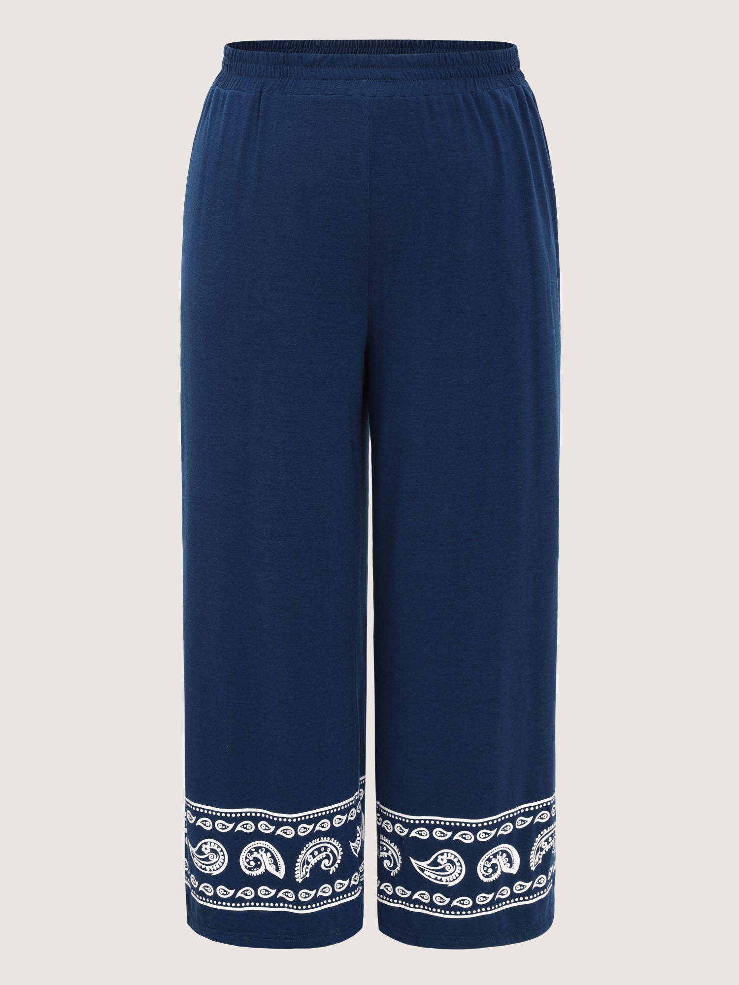 Stretchy Paisley Print Pockets Pants