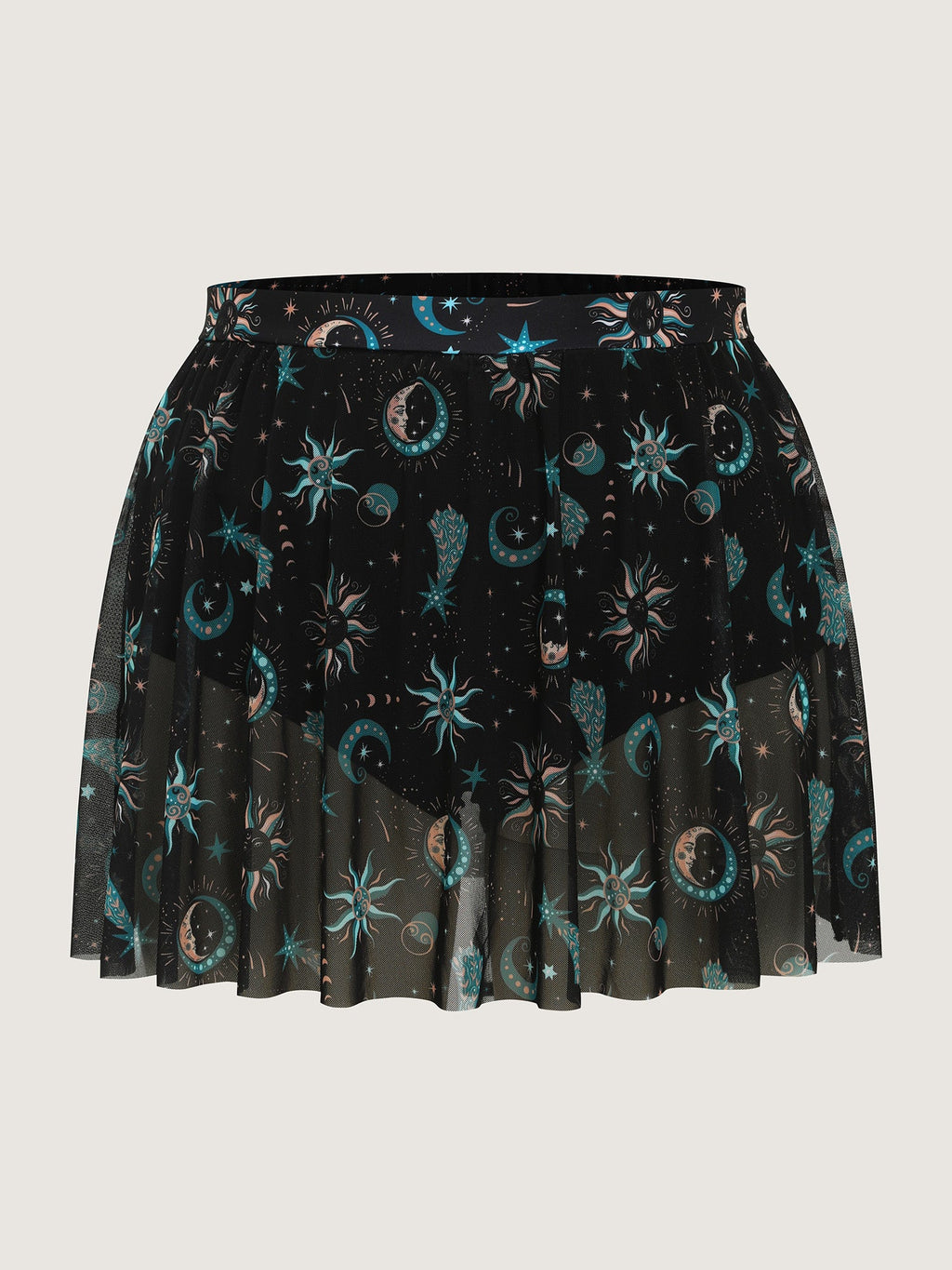 Sheer Star Moon Print Swim Bottoms
