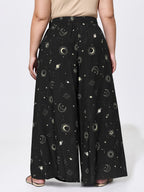 Star Moon Print Flowy Pants