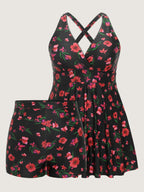 Floral Print Fit And Flare Swim Dress