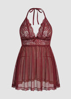 Women’s Plus Size Lace Babydoll – Mesh Chemise Sleepwear
