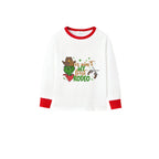 Family Christmas White Pajamas Set With Classic Funny Pattern Design
