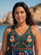 Two-Piece Tummy-Control Sarong Swimsuit
