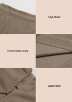 High Waist Corduroy Mini Skirt with Built-in Safety Shorts
