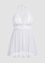 Women’s Plus Size Lace Babydoll – Mesh Chemise Sleepwear