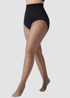 Semi-Sheer Black High-Waist Shaping Tights – Thin & Fleece-Lined