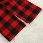 "2025 Family Christmas" Letter Print Black & Red Plaid Family Matching Black Pajamas