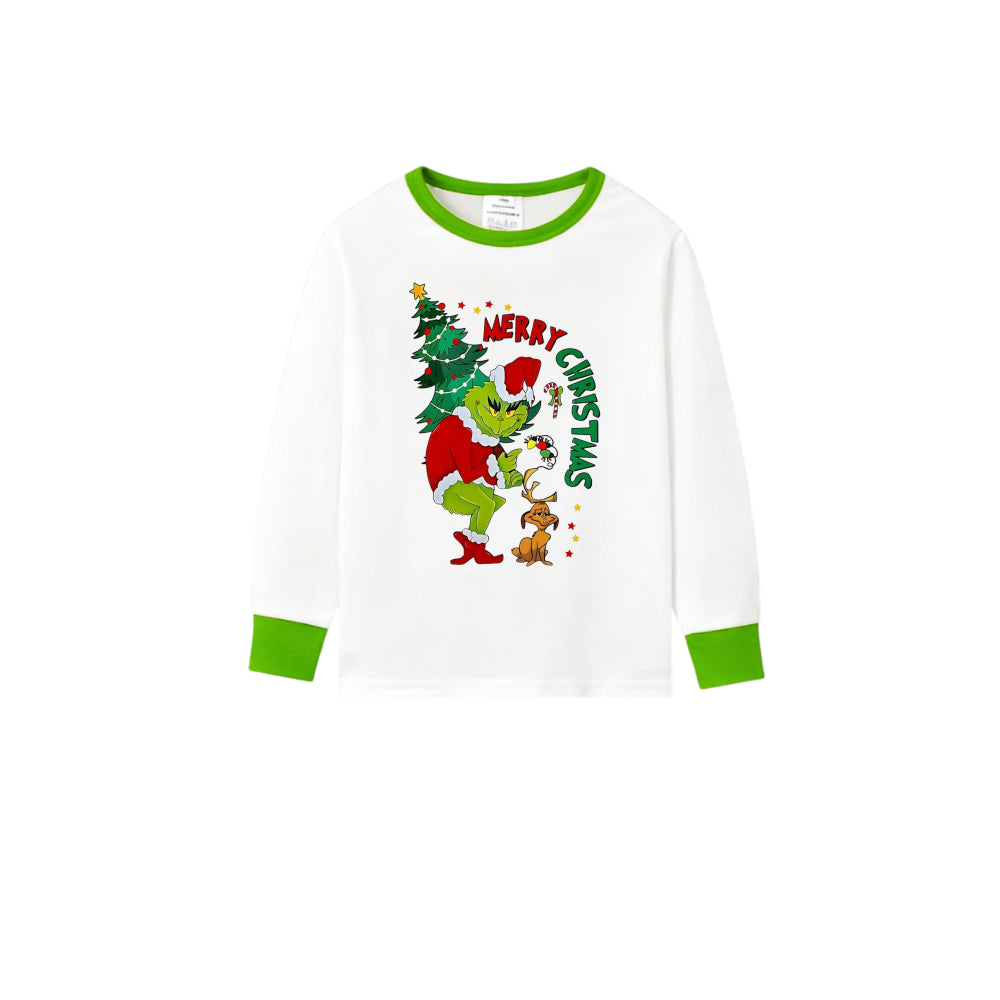 Holiday Family Christmas Pajamas Set With Funny Xmas Character Pattern Print