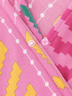 Colorful Geometric Print Open Back Maxi Dress