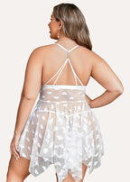 Plus Size Lace Nightdress with Front Slit