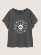 Cotton Astrological Print Relaxed-Fit T-Shirt