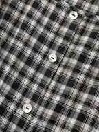 Check Print Waist-Tie Button Tank Top
