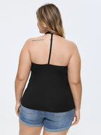 Cotton Supported Bra Stretchy Halter Neckline Tank Top
