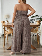 Women's Plus Size Tight Crop Top Romper, Animal Print Summer Casual Date Style, Comfortable and Stylish for Everyday Wear