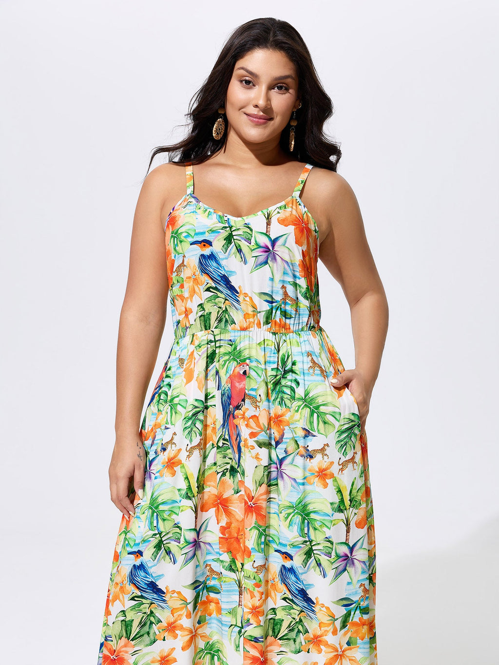 Floral Print Flowy Cami Maxi Dress
