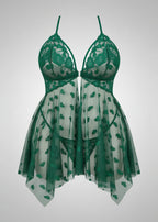 Plus Size Lace Nightdress with Front Slit