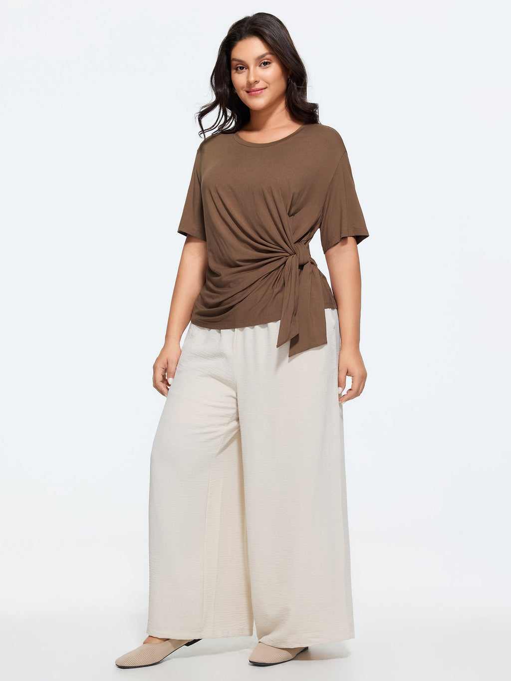 Supersoft Side-Tie Plain T-Shirt