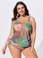 Paisley Print High Waisted Swim Bottoms