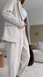 Women's Lapel Solid Color Commuter Suit