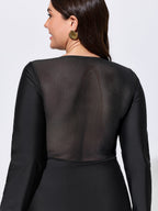 Sheer Twist Front Tummy-Control One-Piece Swim
