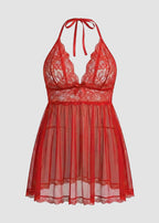 Women’s Plus Size Lace Babydoll – Mesh Chemise Sleepwear