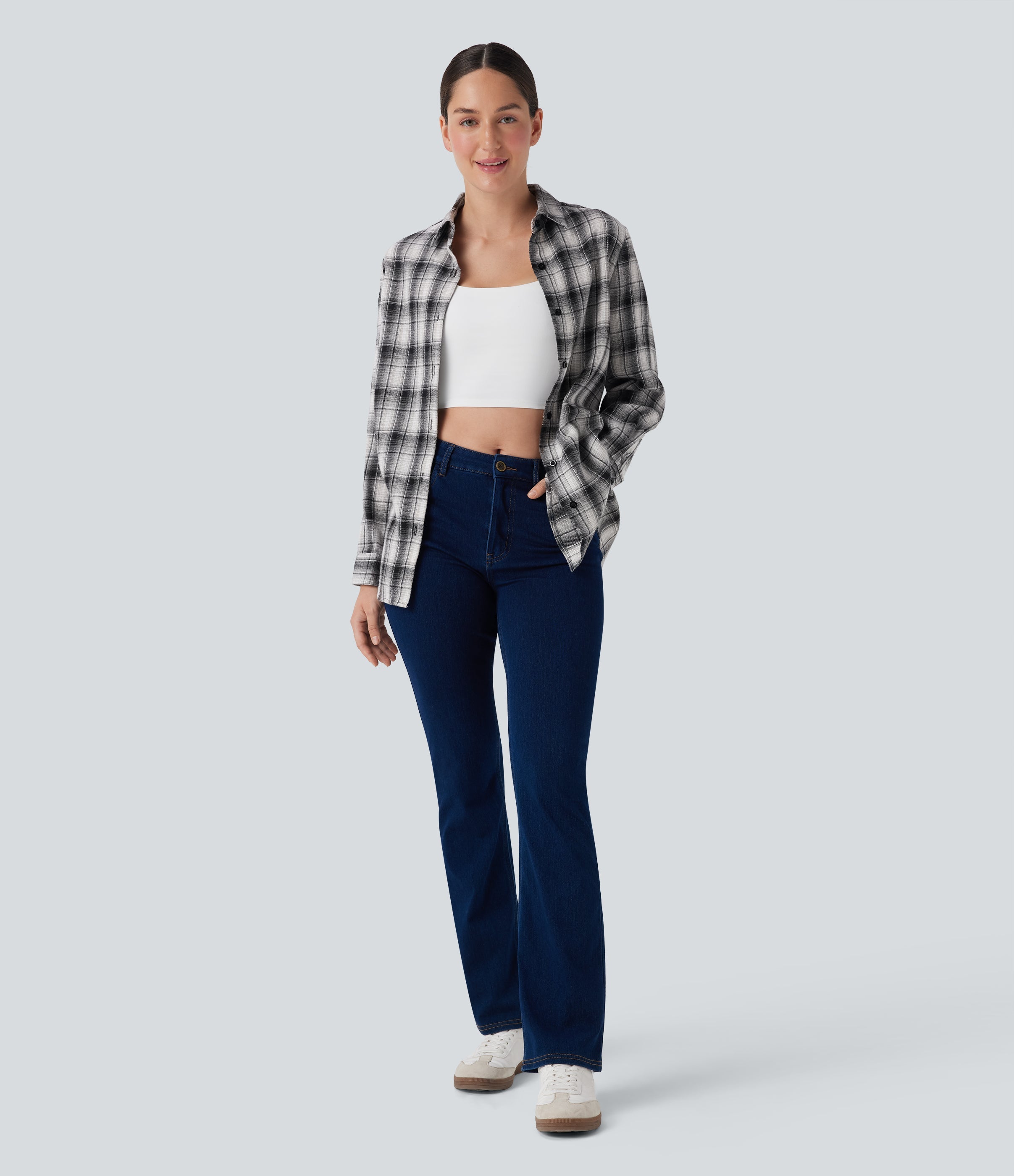 Long Sleeve Plaid Casual Shirt